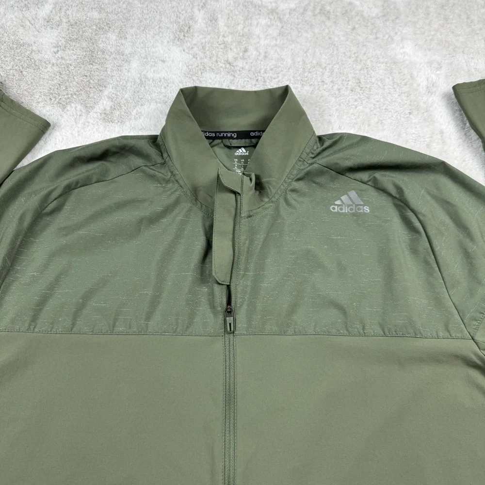 Adidas supernova storm running jacket men’s XL Olive‎ Green full zip activewear